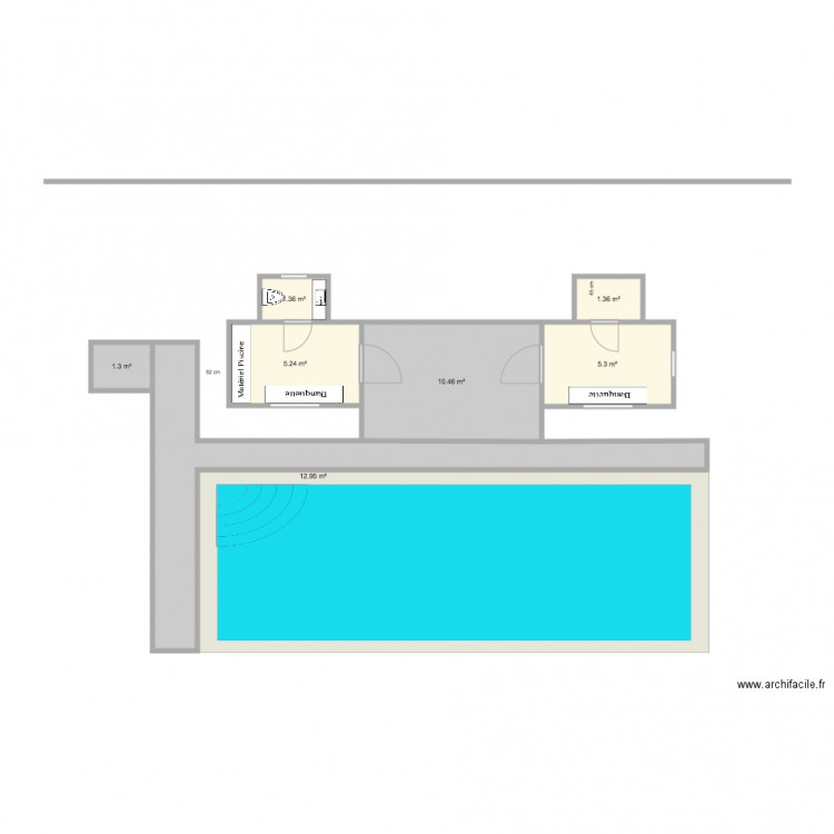 Cabane jardin Béchet 1 piscine projet 2. Plan de 0 pièce et 0 m2