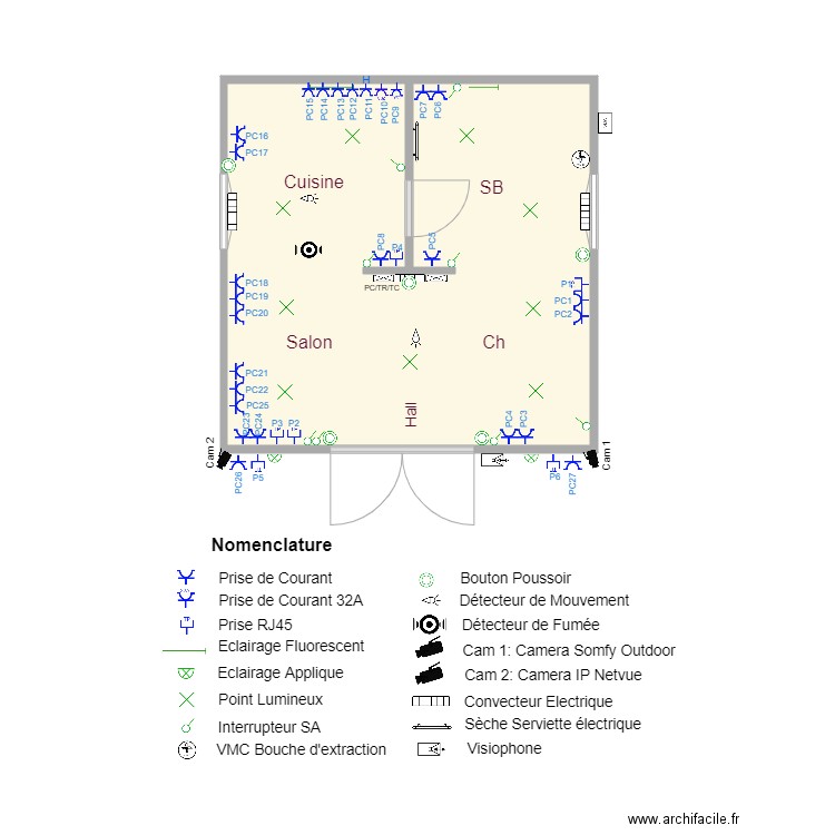 Cellule 3D CANALISATIONS ELEC. Plan de 0 pièce et 0 m2