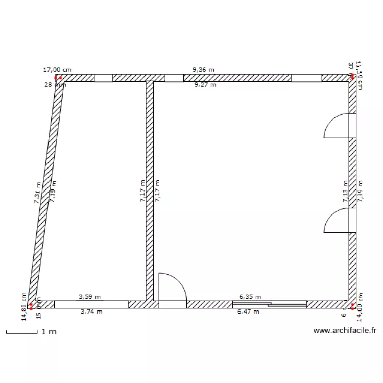 RDC  pour am&eacute;nagement. Plan de 