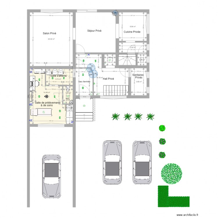 Disposition intérieure Centre de prélèvements et de soins Stéphanie Georges. Plan de 0 pièce et 0 m2