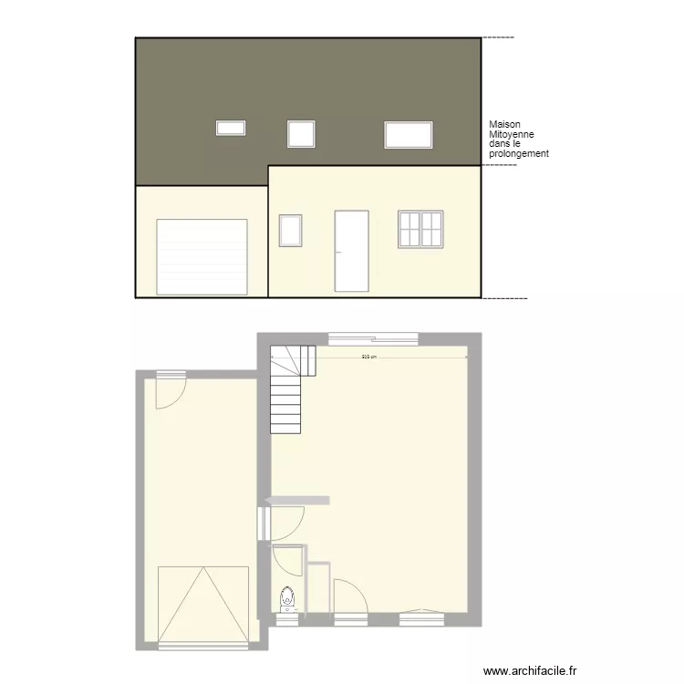 Brech extension sur garage. Plan de 