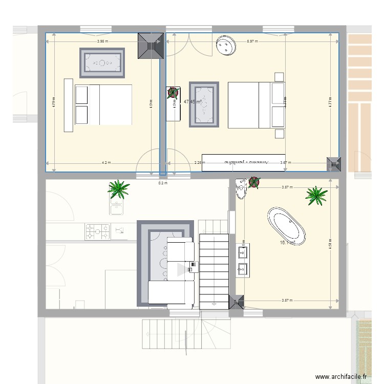 Maison Thyez CA. Plan de 4 pièces et 282 m2