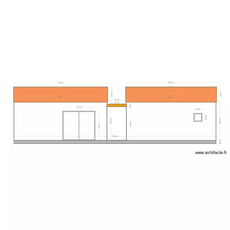 fa&ccedil;ade nord. Plan de 