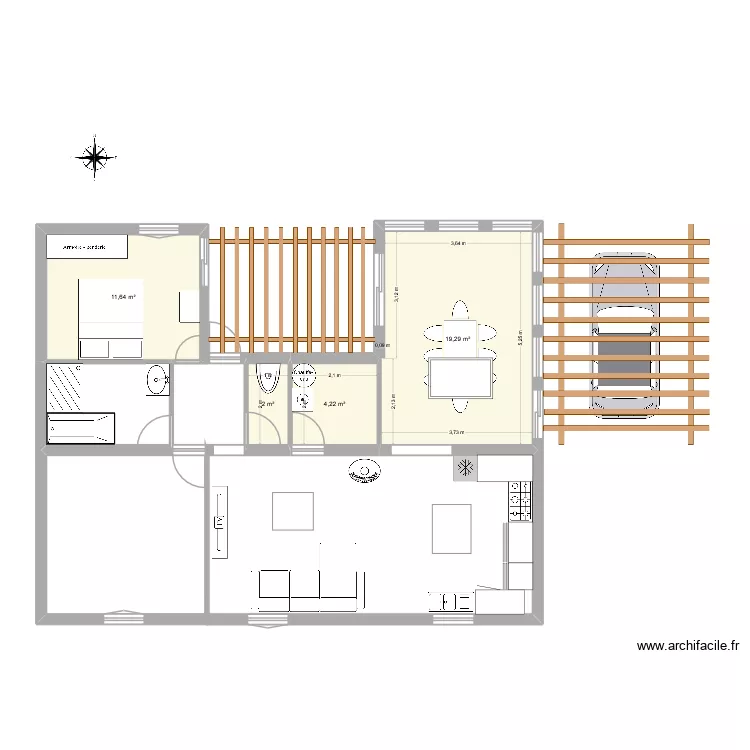 Salle de bain Florence. Plan de 4  et 37 m²