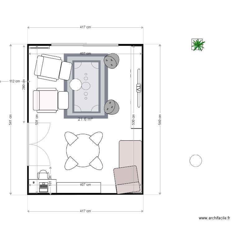 Plan appart Séjour Projet  V2. Plan de 0 pièce et 0 m2