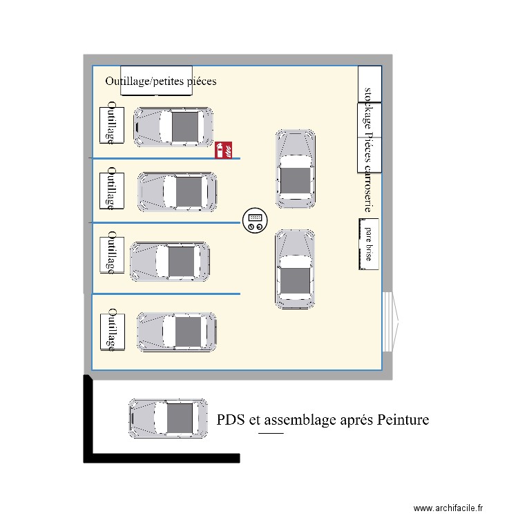 Atelier carroserie. Plan de 0 pièce et 0 m2