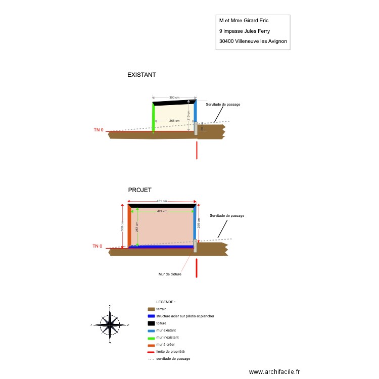 Plan de coupe Garage DP3. Plan de 0 pièce et 0 m2