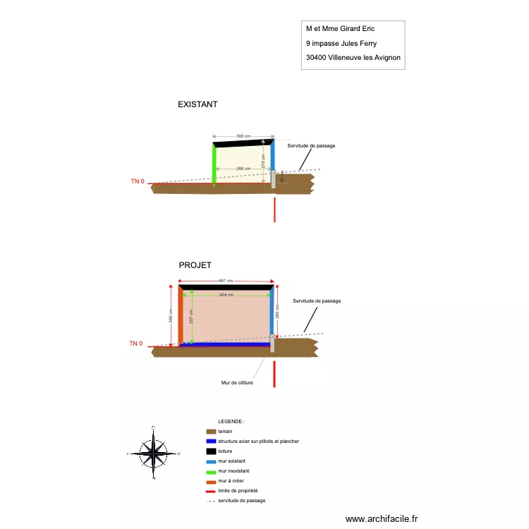 Plan de coupe Garage DP3. Plan de 