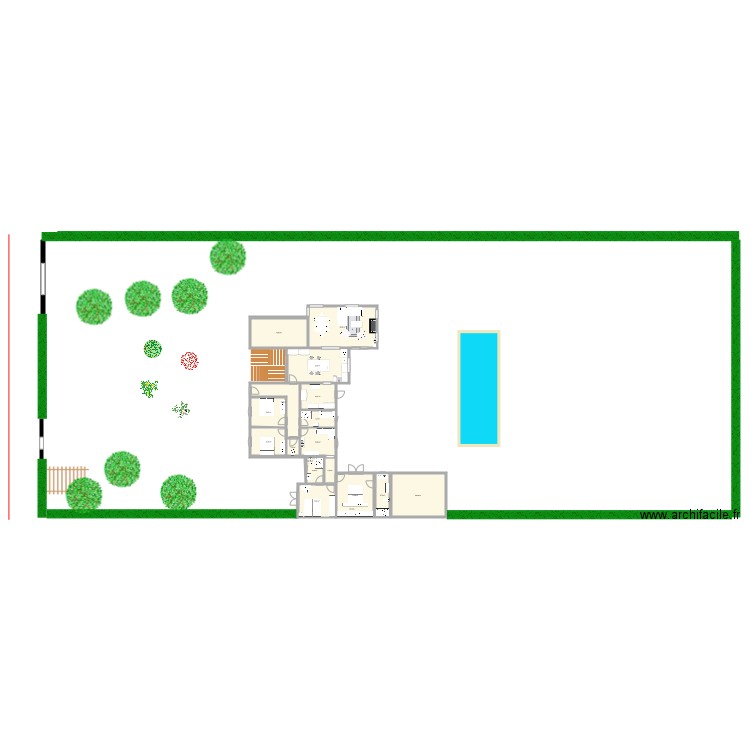 10 pieces de loix V3. Plan de 16 pièces et 208 m2