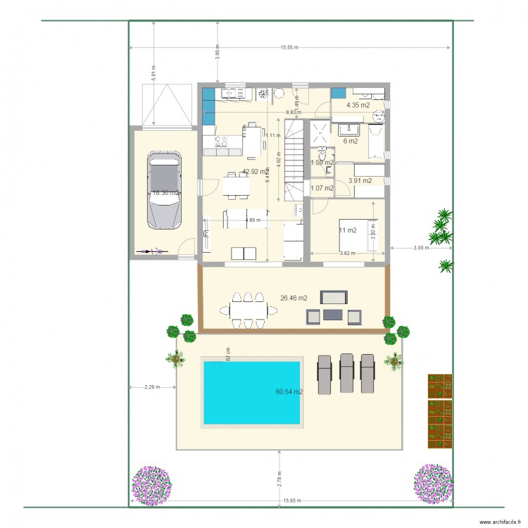 maison terrain. Plan de 0 pièce et 0 m2