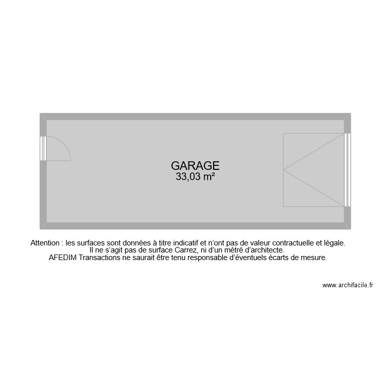 BI 6625 GARAGE . Plan de 1 pièce et 33 m2