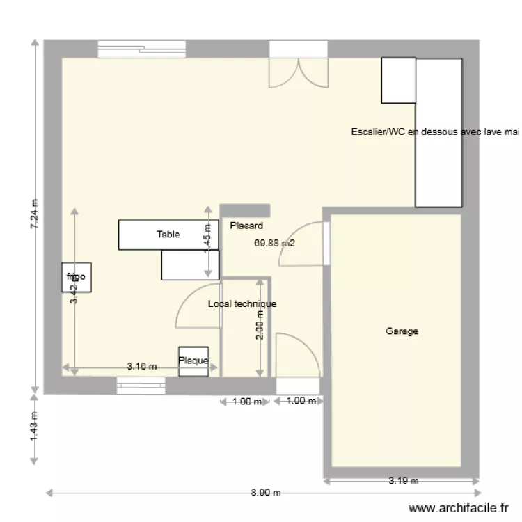 plan def Rez de chauss&eacute;. Plan de 