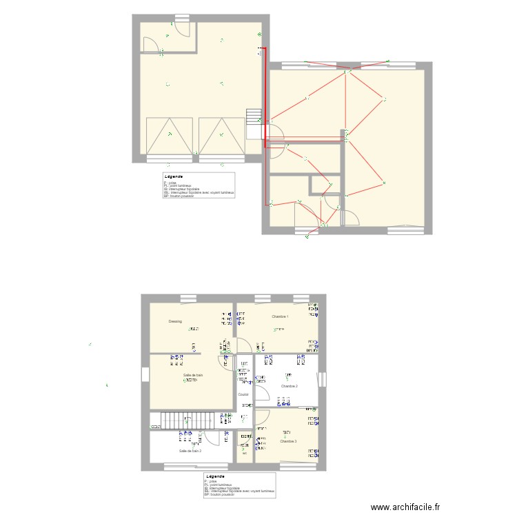 Herrmann éclairage rez. Plan de 14 pièces et 192 m2