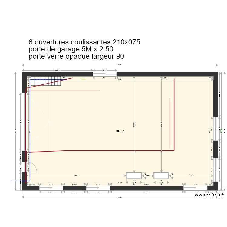 SOUS SOL ET FACADE 1735x1050. Plan de 1 pièce et 161 m2