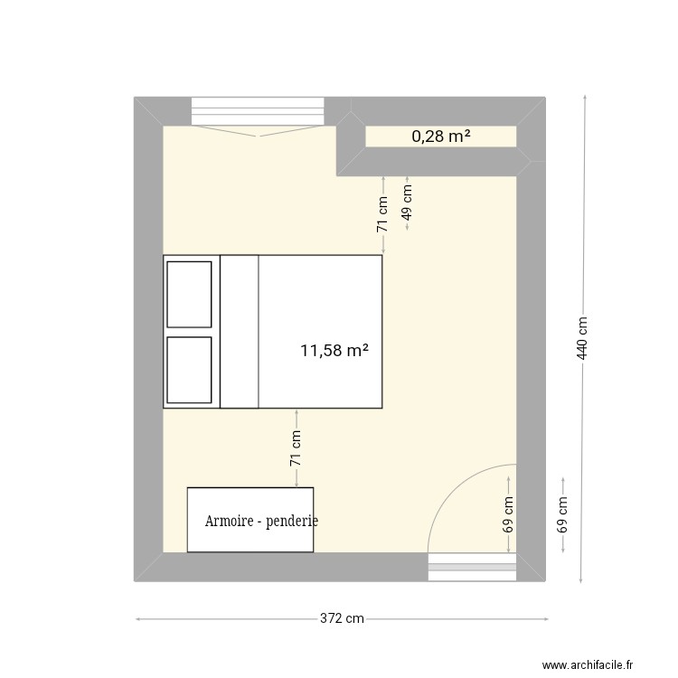 Chambre 1 Marzan . Plan de 0 pièce et 0 m2