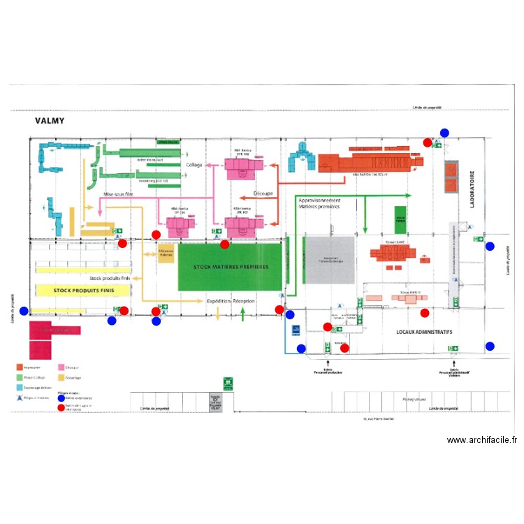 Plan implantation postes appatages rodonticides Valmy. Plan de 0 pièce et 0 m2