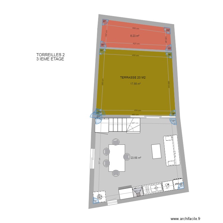 torreilles 2 3 ième étage 2. Plan de 0 pièce et 0 m2
