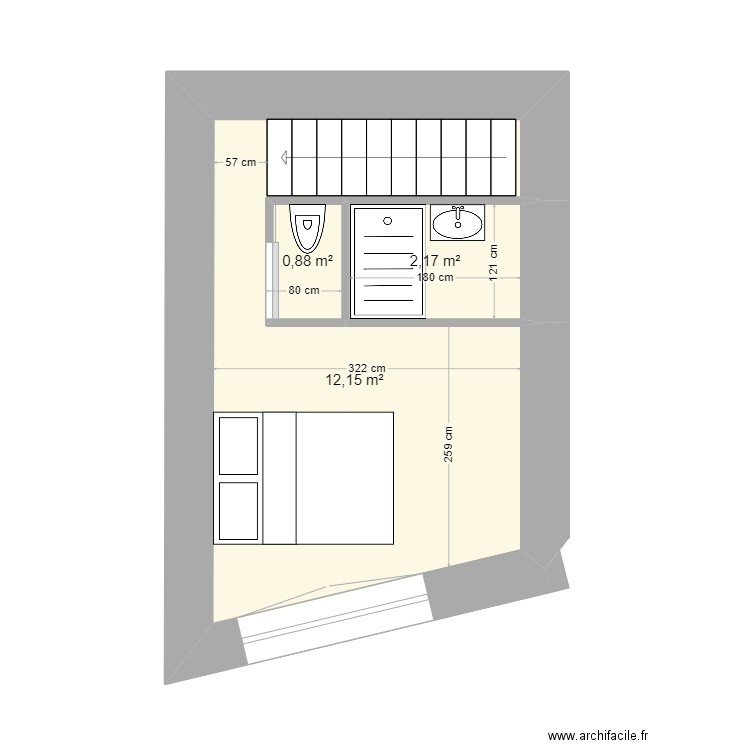 Château. Plan de 4 pièces et 31 m2