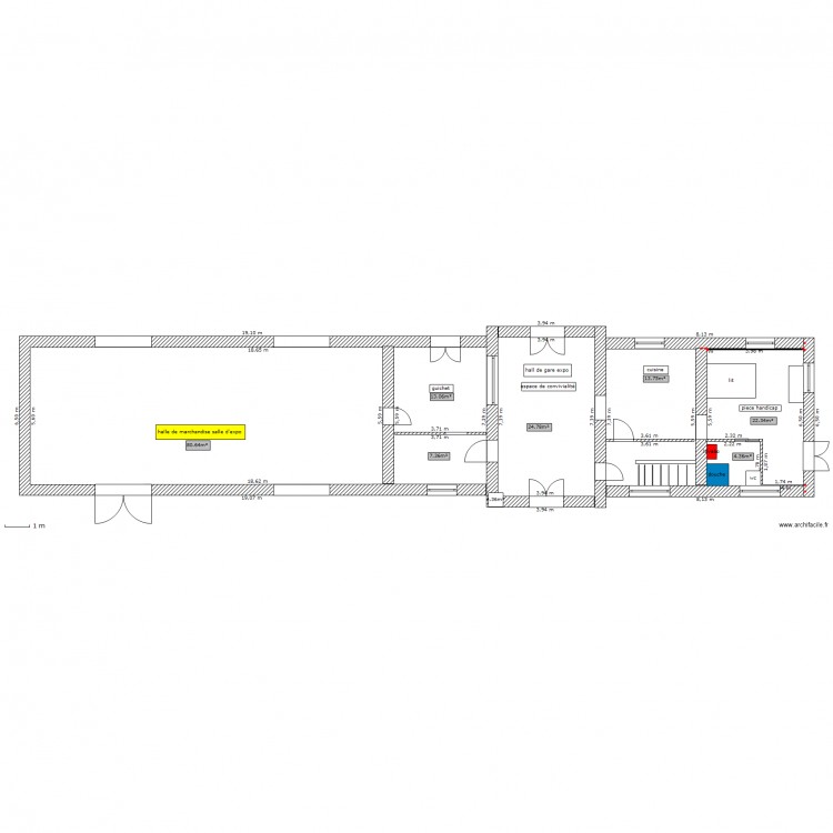 gare rdc. Plan de 0 pièce et 0 m2