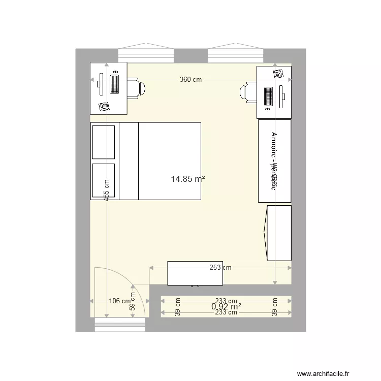 bgd chambre court. Plan de 