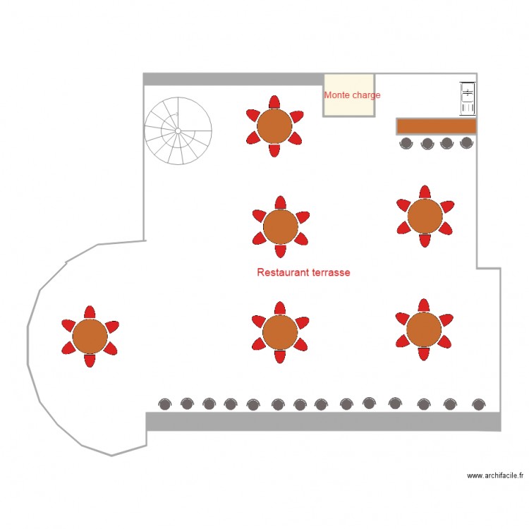 terrasse mirador. Plan de 5 pièces et 14 m2