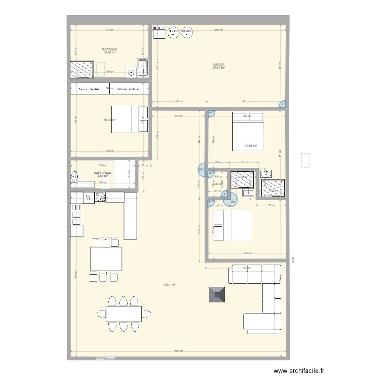 Maison 1. Plan de 7 pièces et 178 m2