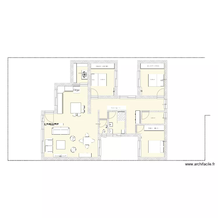 Plain pied et patios. Plan de Plain pied et patios. Plan de