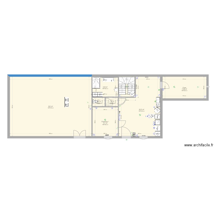 Saint Antheme RDC SDB. Plan de 8 pièces et 132 m2