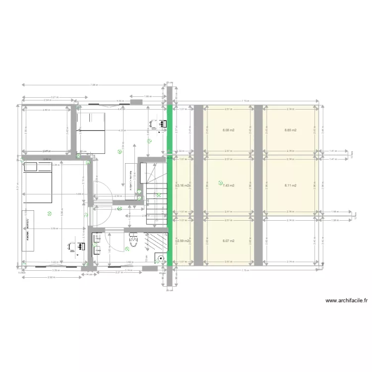 grarage ren&eacute; maison 2bis. Plan de 
