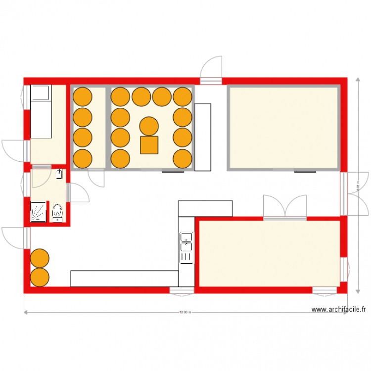 Brasserie 5 avec installations. Plan de 0 pièce et 0 m2