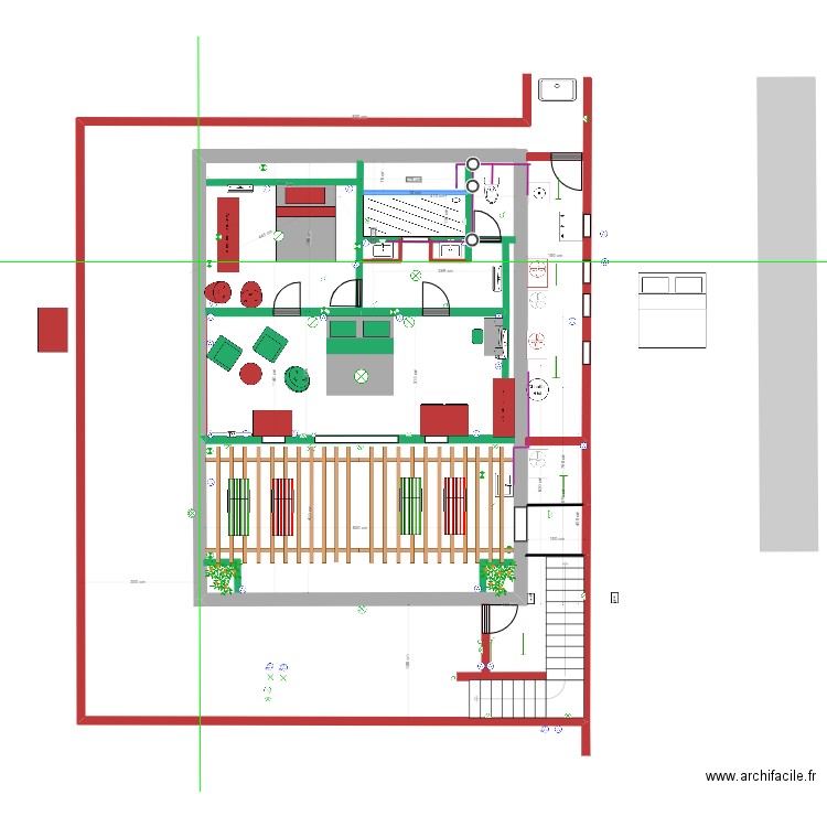 Modification 1er Maison existante murs. Plan de 0 pièce et 0 m2