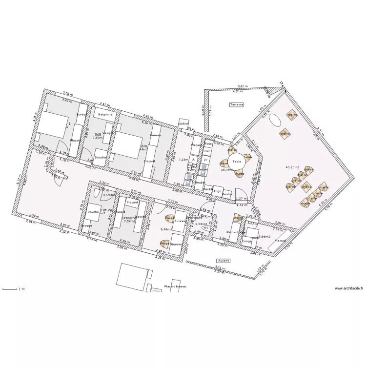 PP 3 chambres. Plan de 