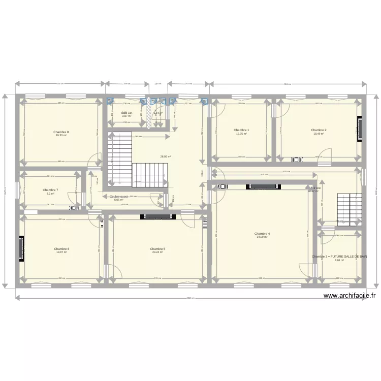 Platane 1e &eacute;tage. Plan de 