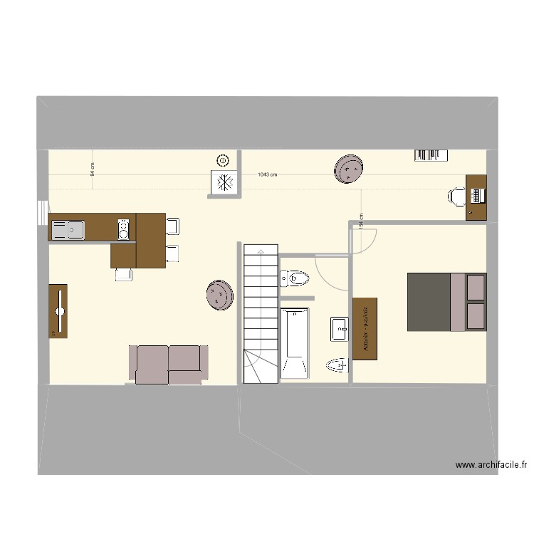 Clos Lot 2 Etage Horizontale version aménagé + Bureau. Plan de 5 pièces et 67 m2