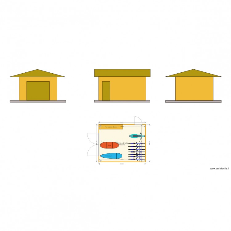 Abris de Jardin 20m2. Plan de 0 pièce et 0 m2