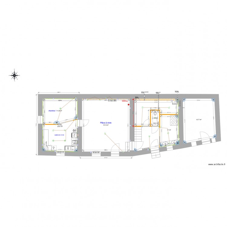 RDC habitation plan ELEC. Plan de 0 pièce et 0 m2