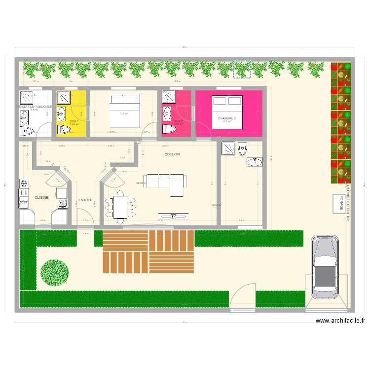 1 PLAN. Plan de 7 pièces et 270 m2