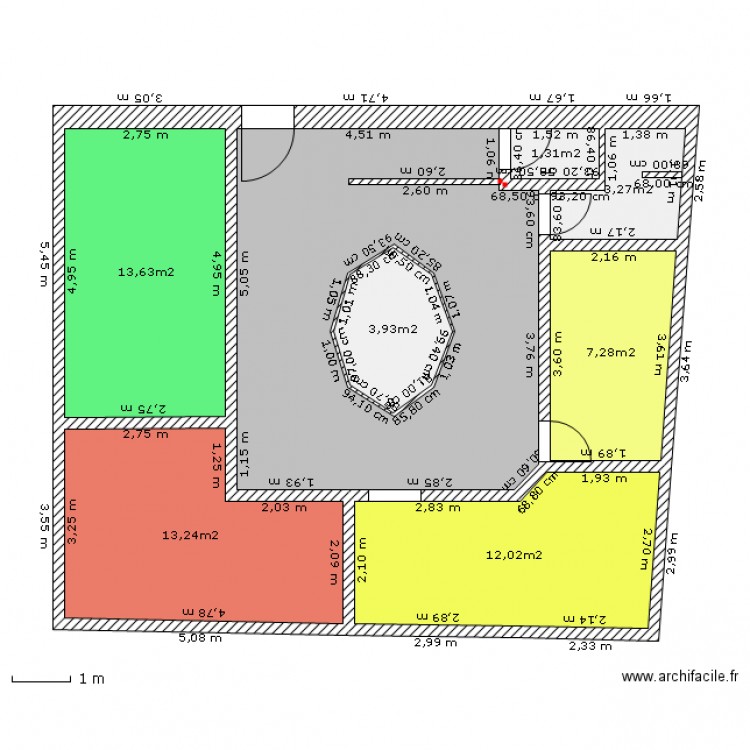 N RdC 1. Plan de 0 pièce et 0 m2