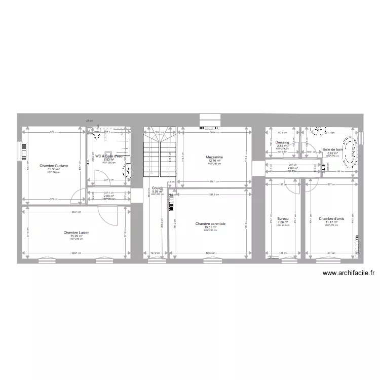 Projet Saint Loub&egrave;s 1er &eacute;tage. Plan de 