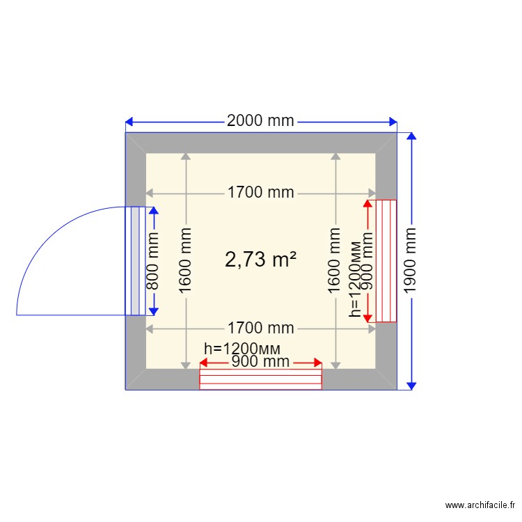 Абрамцево. Plan de 1 pièce et 3 m2