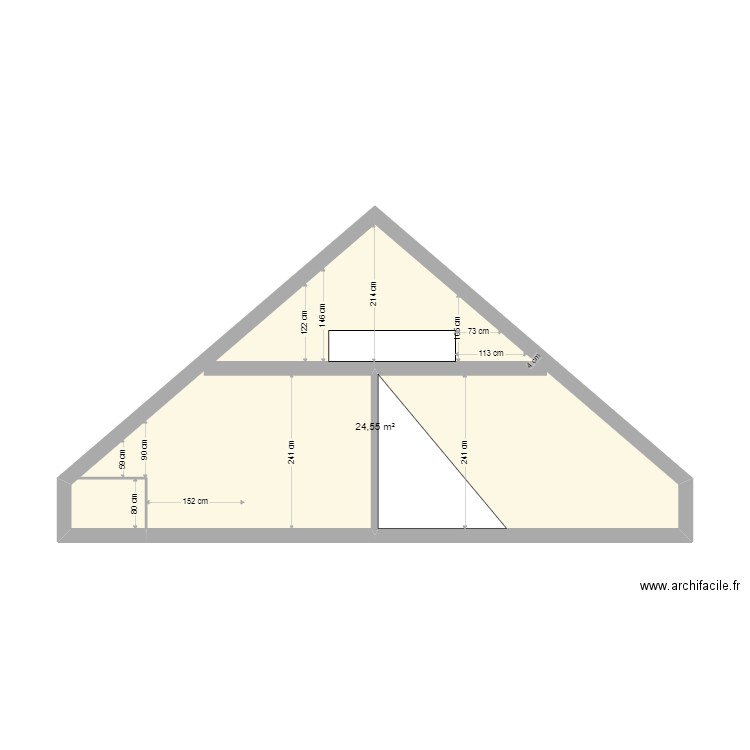 mezzanine 10  avril 2022. Plan de 1 pièce et 25 m2