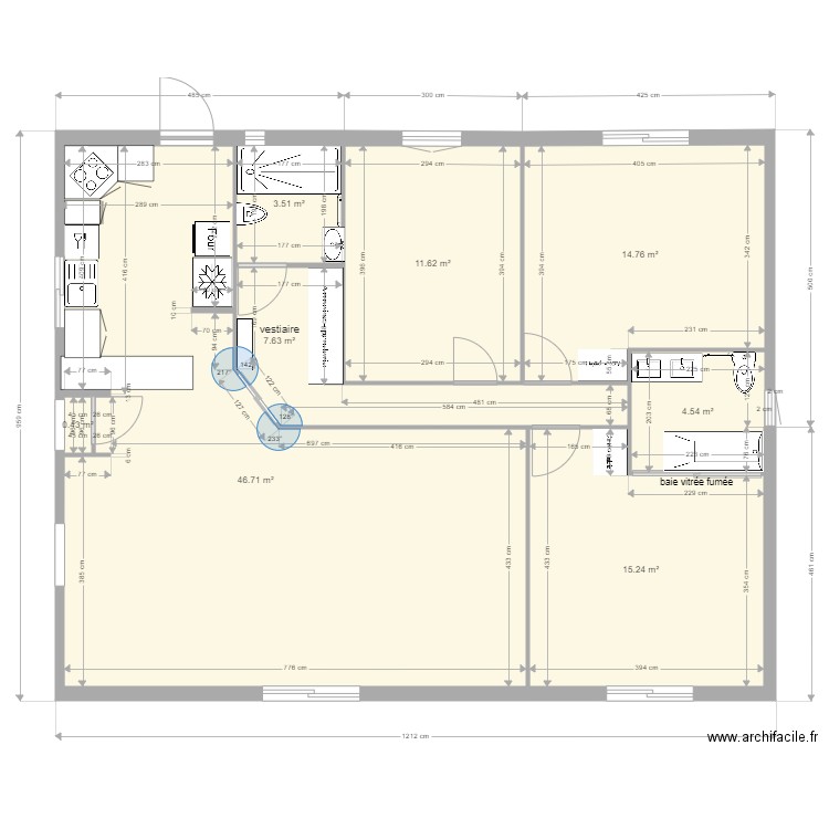 le TEICH projet 3. Plan de 8 pièces et 104 m2