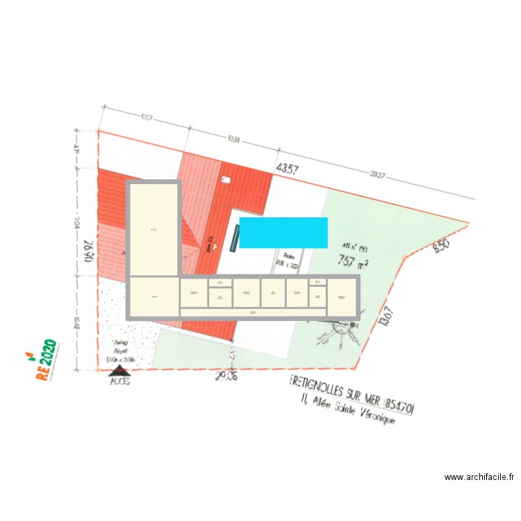 Plan 12. Plan de 12 pièces et 168 m2