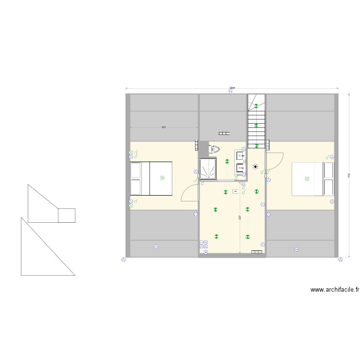 Landevant 1er. Plan de 16 pièces et 71 m2