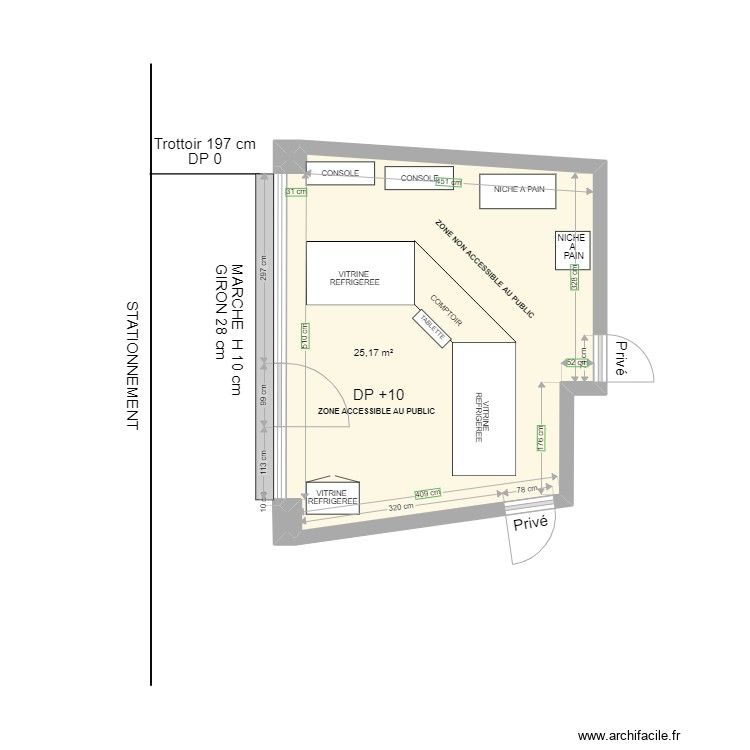 Boulangerie Sylvain & Cynthia avant travaux. Plan de 0 pièce et 0 m2