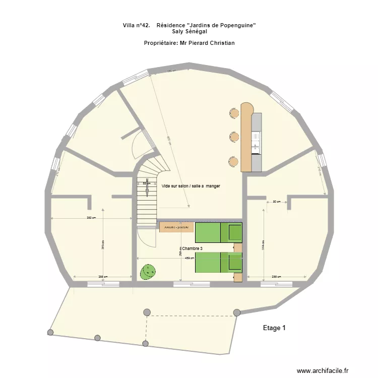 Villa teranga Etage 1. Plan de 
