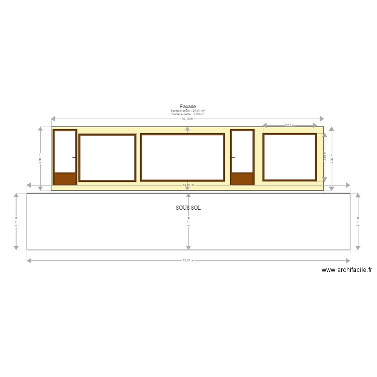 PLAN DE FACADE DP4. Plan de 0 pièce et 0 m2