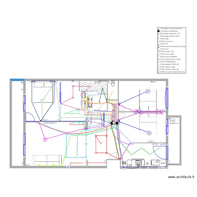 16 Durand V2 Electricité. Plan de 0 pièce et 0 m2