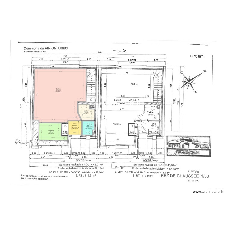 Plan Client Breton Vincent Rdc. Plan de 5 pièces et 41 m2