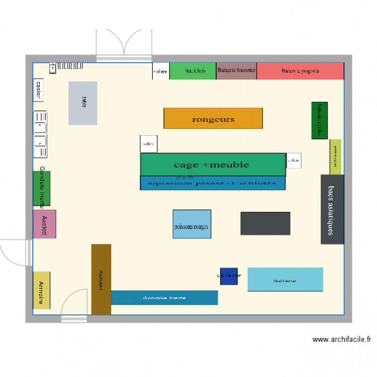 Animalerie. Plan de 0 pièce et 0 m2